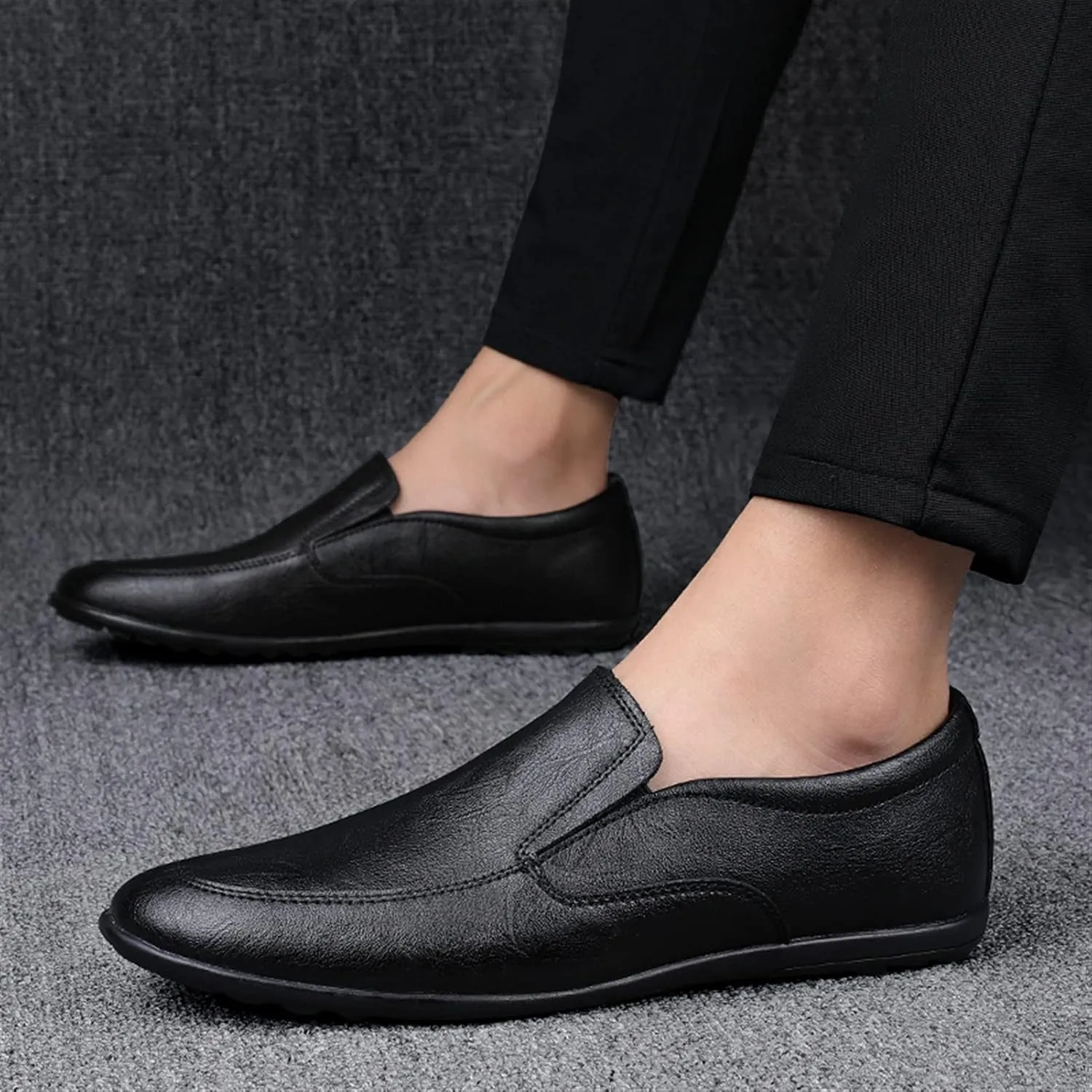 Men's Loafers Simple Lightweight Venetian Loafers Leather Slip Resistant Comfortable Flexible Classic Slip-on