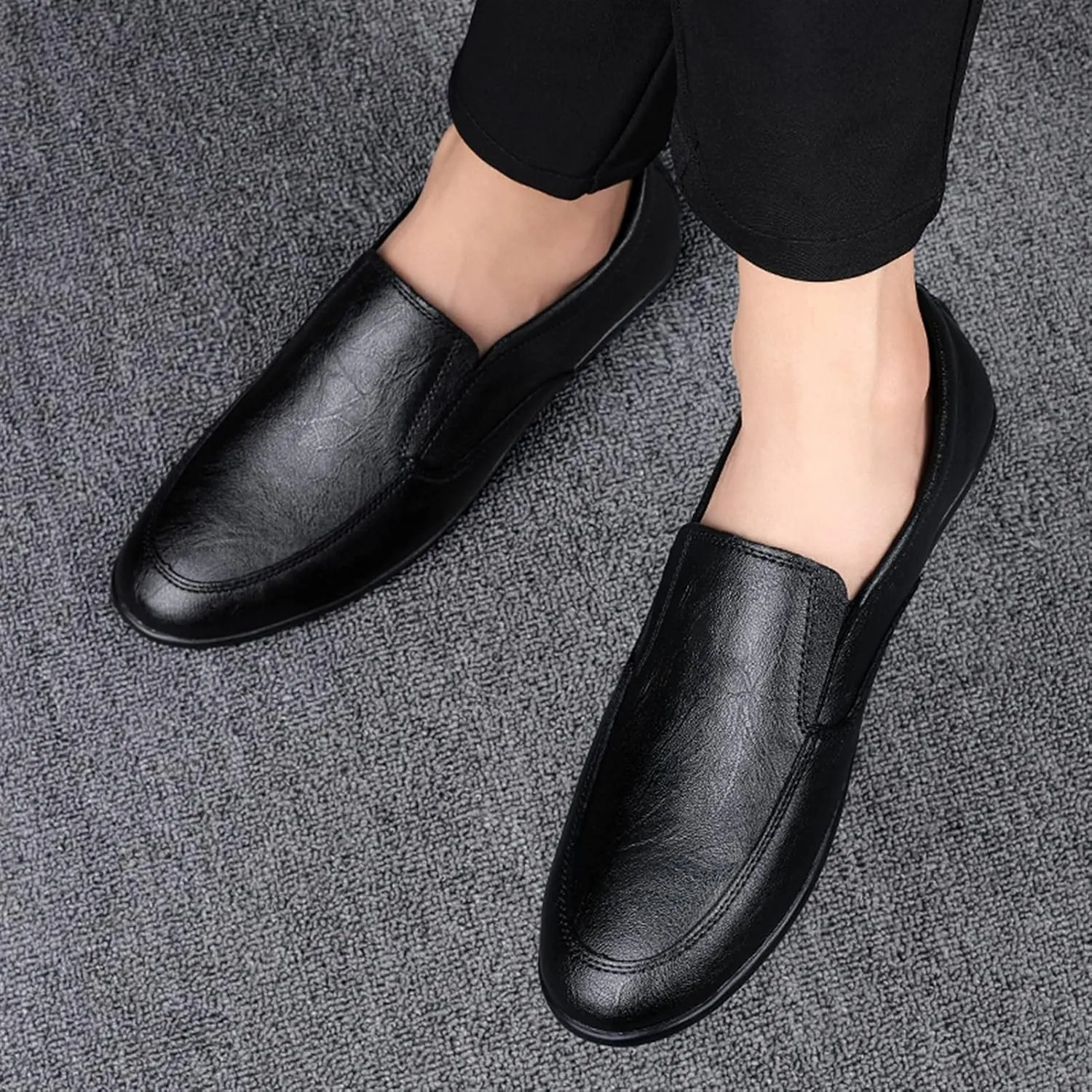 Men's Loafers Simple Lightweight Venetian Loafers Leather Slip Resistant Comfortable Flexible Classic Slip-on