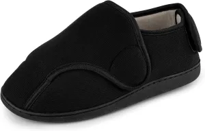 Men's Memory Foam Diabetic Slippers Comfortable Breathable Arthritis Edema Swollen House Shoes Adjustable Indoor/Outdoor Slip On Slippers