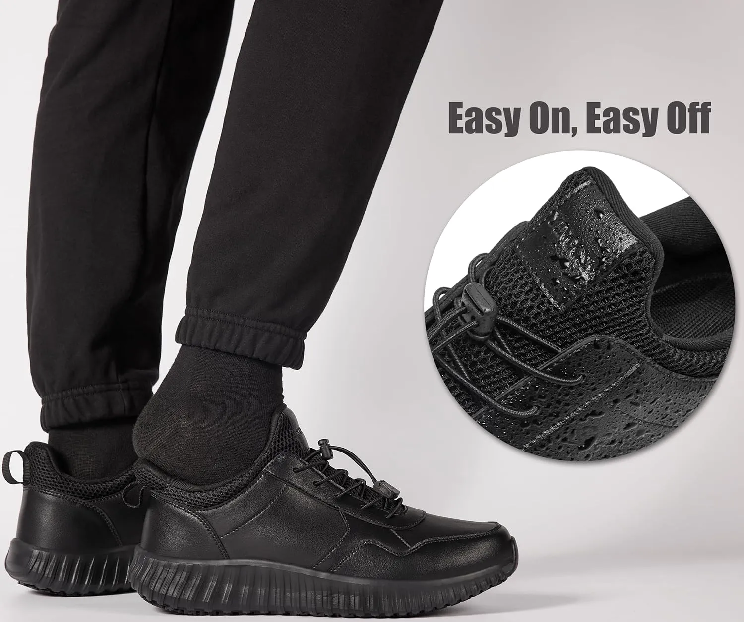 Men's Non-Slip Waterproof Lightweight Work Shoes & Restaurant or Food Service Sneakers