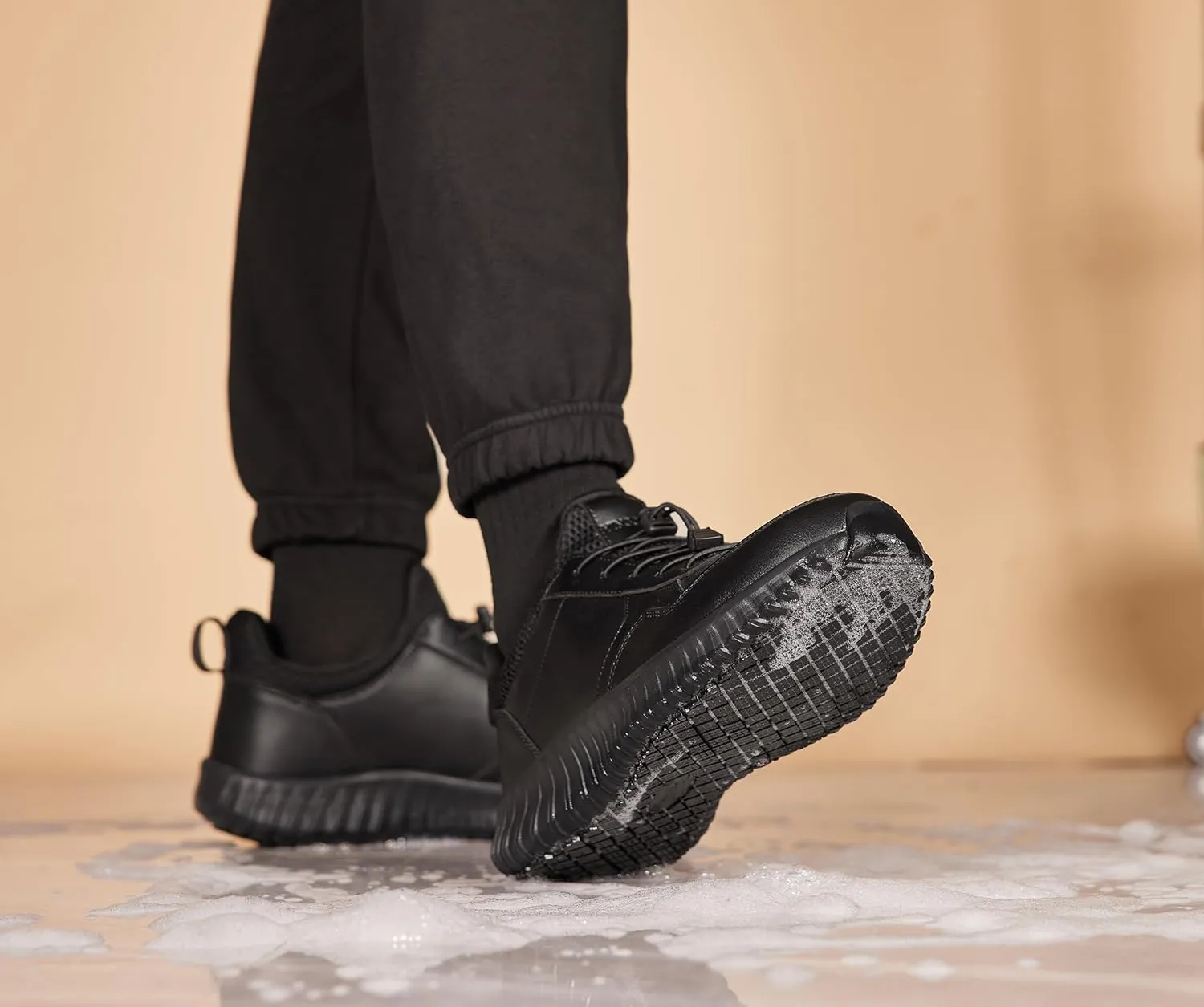 Men's Non-Slip Waterproof Lightweight Work Shoes & Restaurant or Food Service Sneakers