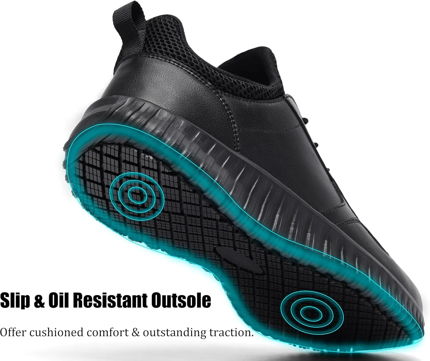 Men's Non-Slip Waterproof Lightweight Work Shoes & Restaurant or Food Service Sneakers