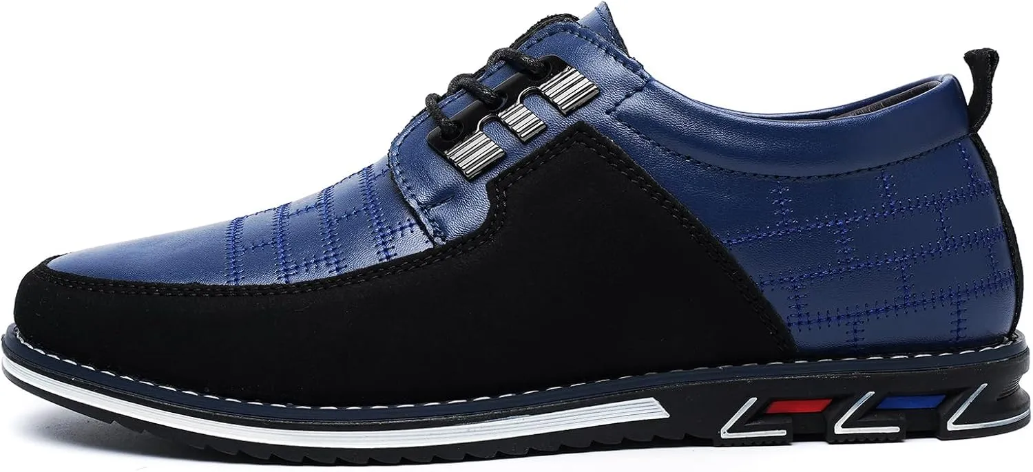Men's Oxford Casual Shoes Business Lace-up Leather Loafers Fashion Dress Sneakers Breathable Comfortable Office Working Walking Driving
