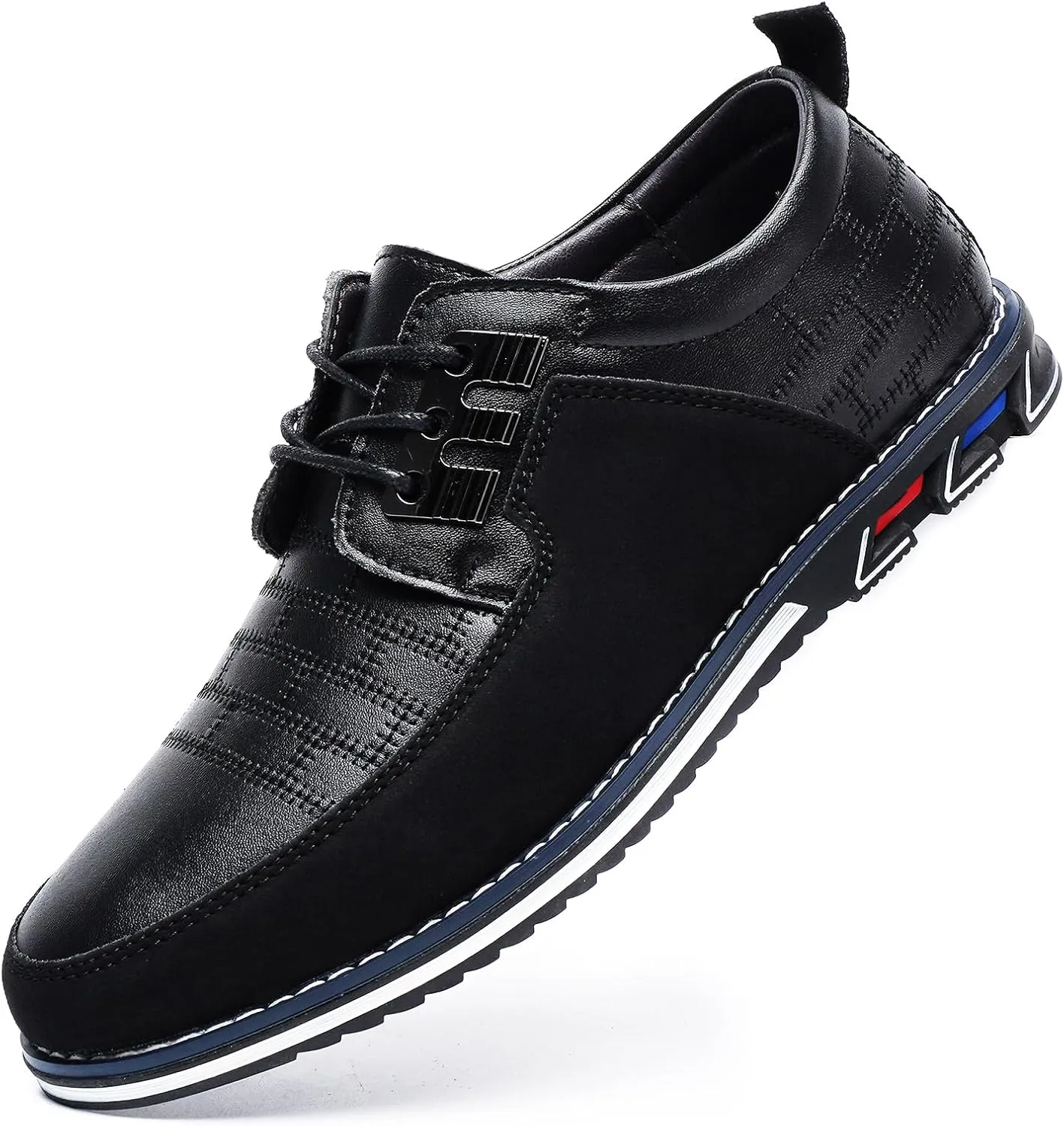 Men's Oxford Casual Shoes Business Lace-up Leather Loafers Fashion Dress Sneakers Breathable Comfortable Office Working Walking Driving