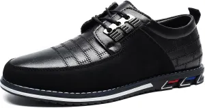 Men's Oxford Casual Shoes Business Lace-up Leather Loafers Fashion Dress Sneakers Breathable Comfortable Office Working Walking Driving