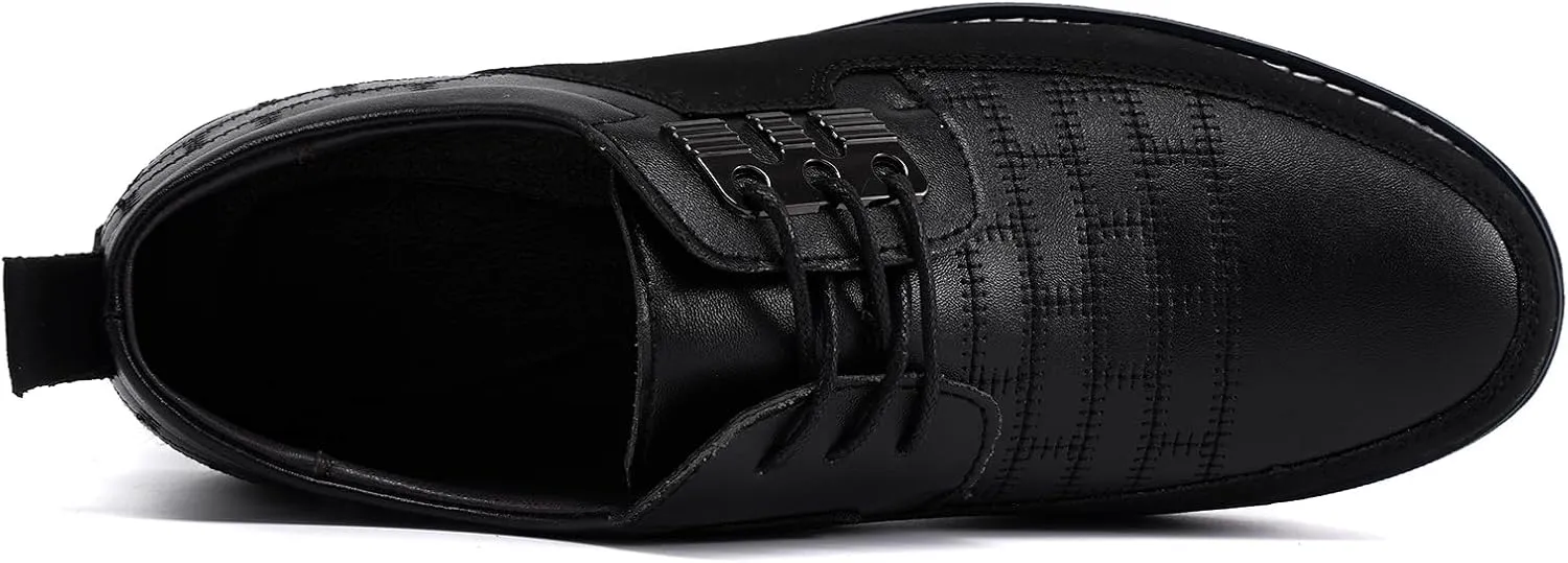 Men's Oxford Casual Shoes Business Lace-up Leather Loafers Fashion Dress Sneakers Breathable Comfortable Office Working Walking Driving