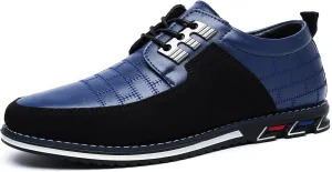 Men's Oxford Casual Shoes Business Lace-up Leather Loafers Fashion Dress Sneakers Breathable Comfortable Office Working Walking Driving