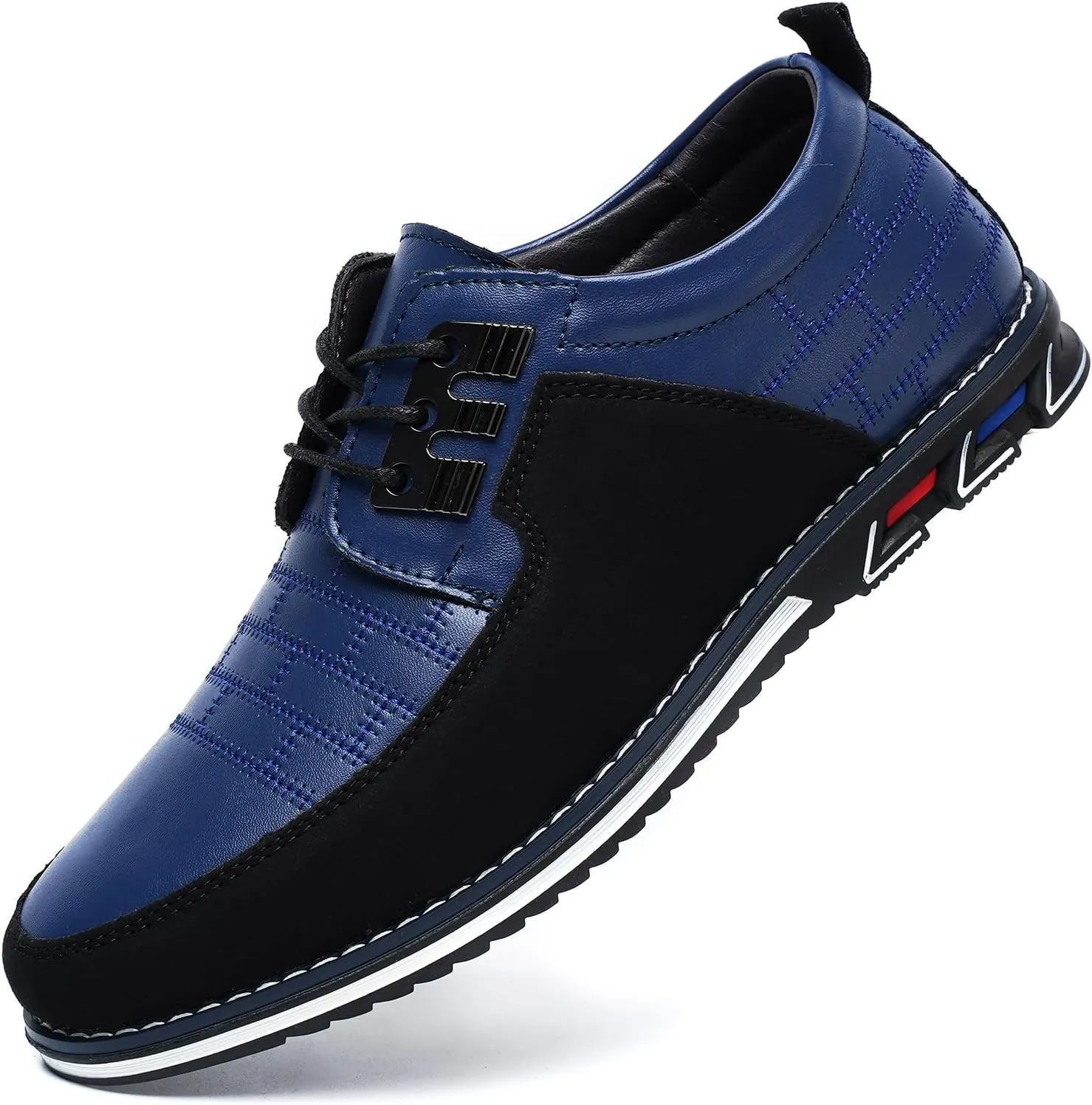 Men's Oxford Casual Shoes Business Lace-up Leather Loafers Fashion Dress Sneakers Breathable Comfortable Office Working Walking Driving
