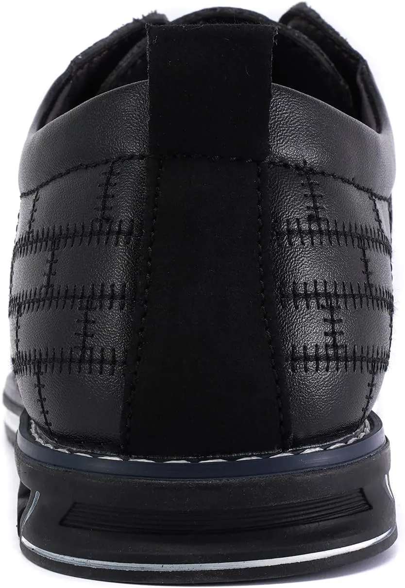 Men's Oxford Casual Shoes Business Lace-up Leather Loafers Fashion Dress Sneakers Breathable Comfortable Office Working Walking Driving