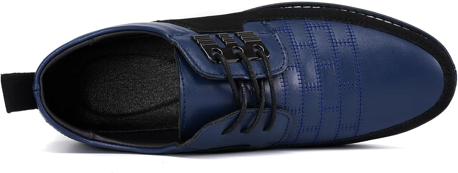 Men's Oxford Casual Shoes Business Lace-up Leather Loafers Fashion Dress Sneakers Breathable Comfortable Office Working Walking Driving