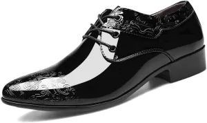 Men's Patent Leather Oxford Dress Shoes Business Lace-ups Wedding Shoe Office Loafers Formal Derbys