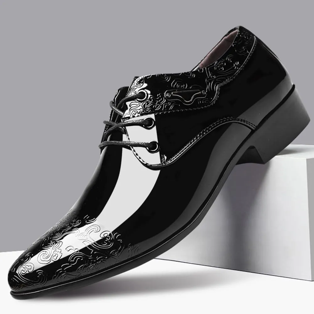 Men's Patent Leather Oxford Dress Shoes Business Lace-ups Wedding Shoe Office Loafers Formal Derbys