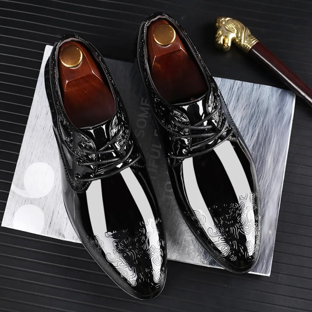 Men's Patent Leather Oxford Dress Shoes Business Lace-ups Wedding Shoe Office Loafers Formal Derbys