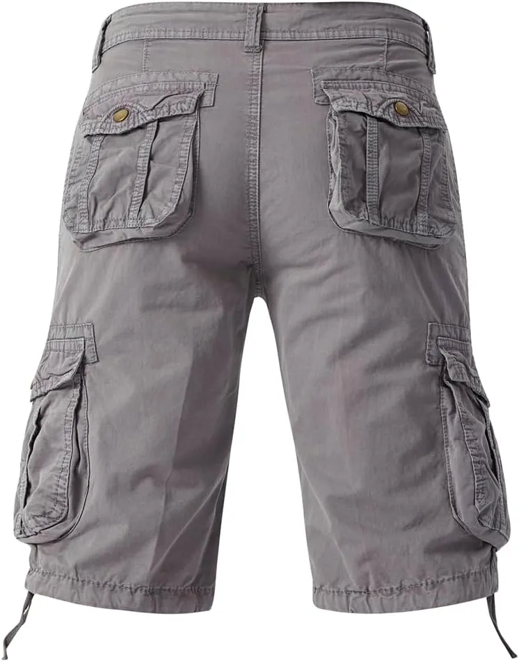 Men's Regular Fit Military Cargo Shorts - Summer Cotton Tactical Shorts with Multi Pockets