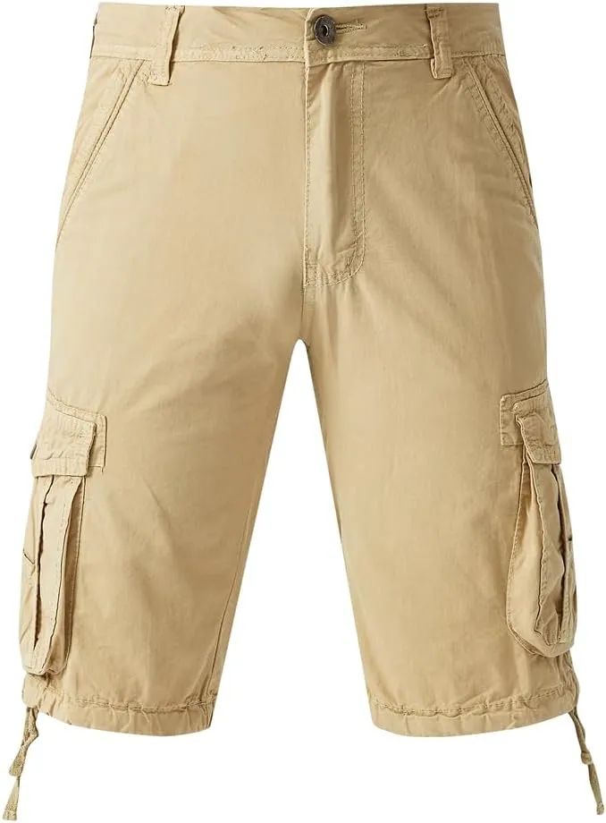 Men's Regular Fit Military Cargo Shorts - Summer Cotton Tactical Shorts with Multi Pockets