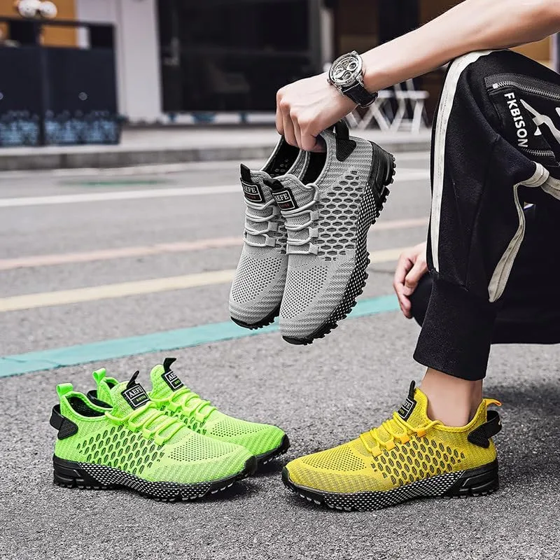 Men's Running Shoes - Lightweight Tennis Sneakers,Breathable Low-Top Lace-Up Design,Cushioned Comfort for Walking Fitness and Casual Wear