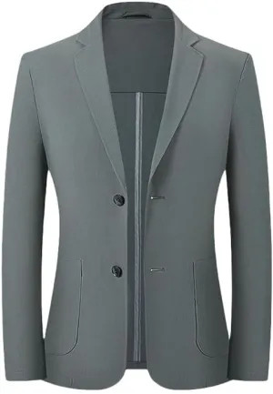 Men's Spring Summer Original Yarn Sun Protection Single Blazer Breathable Waffle-Knit Seamless Casual
