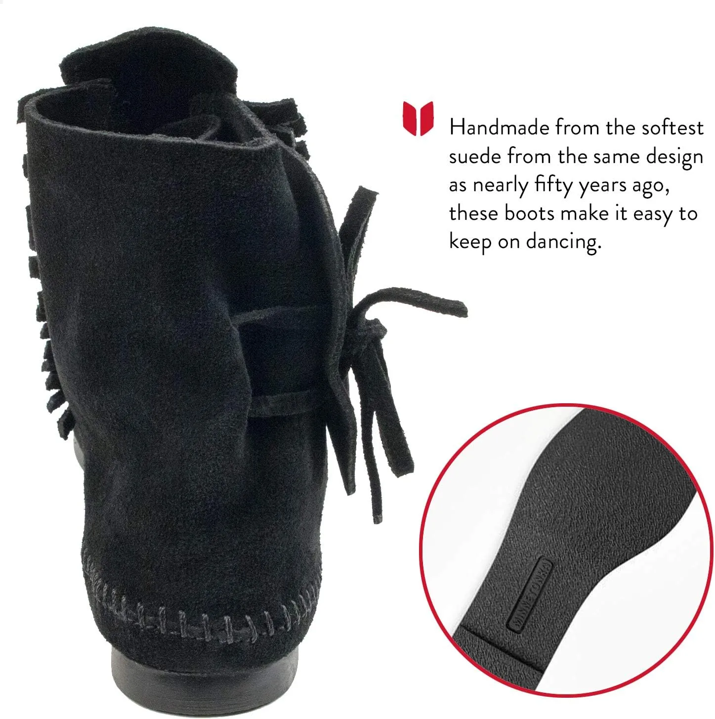 Minnetonka Women's 2 Button Hardsole Boot