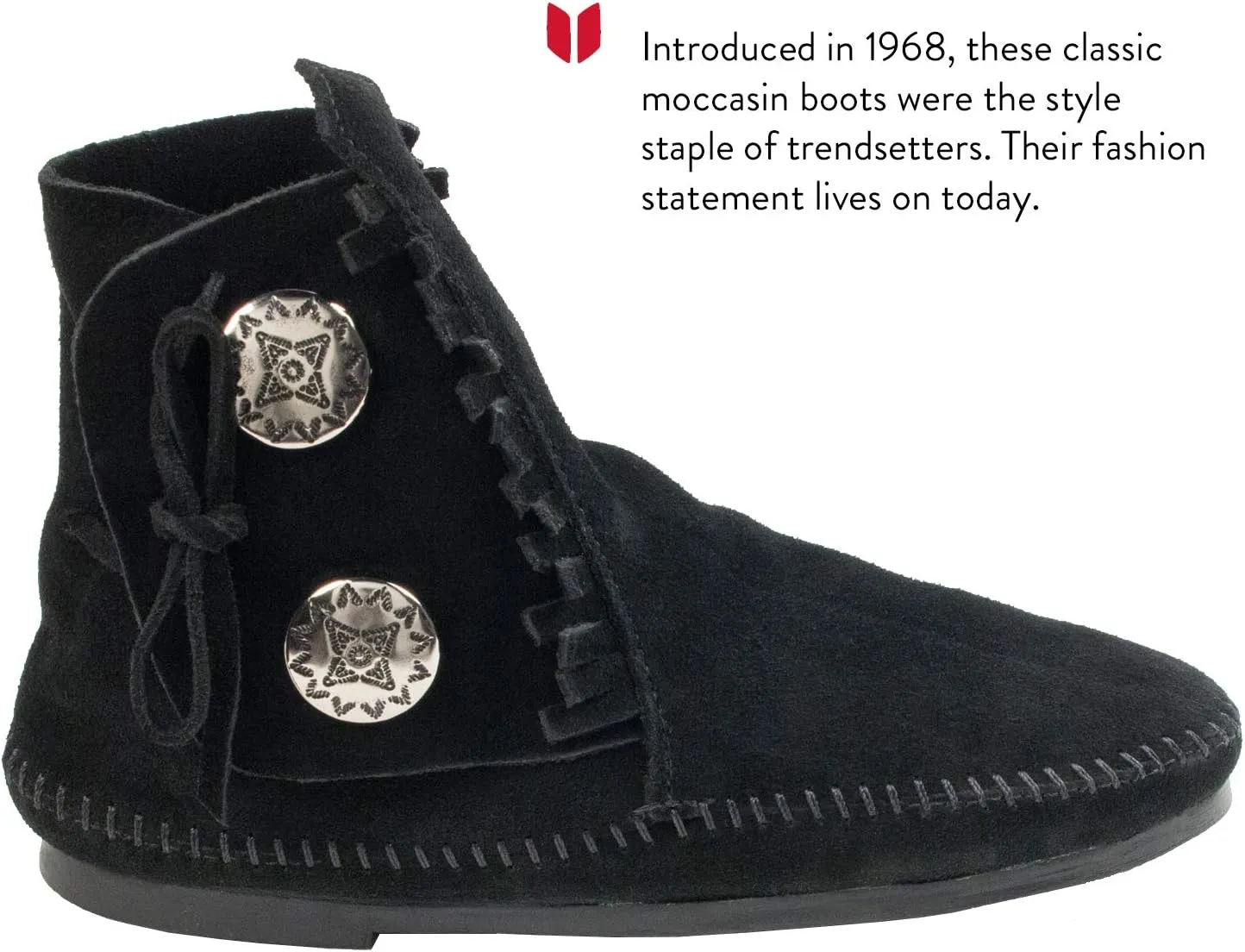 Minnetonka Women's 2 Button Hardsole Boot