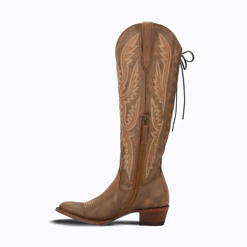 MissHeel Over the Knee Cowboy Boots for Women Adjustable Thigh High Cowgirl Boots