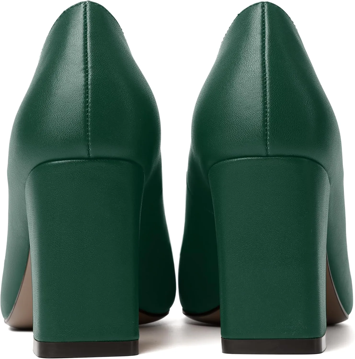 MODENCOCO Womens Sexy Formal Matte Slip On Square Toe Work Block High Heel Loafers Shoes 3.5 Inch