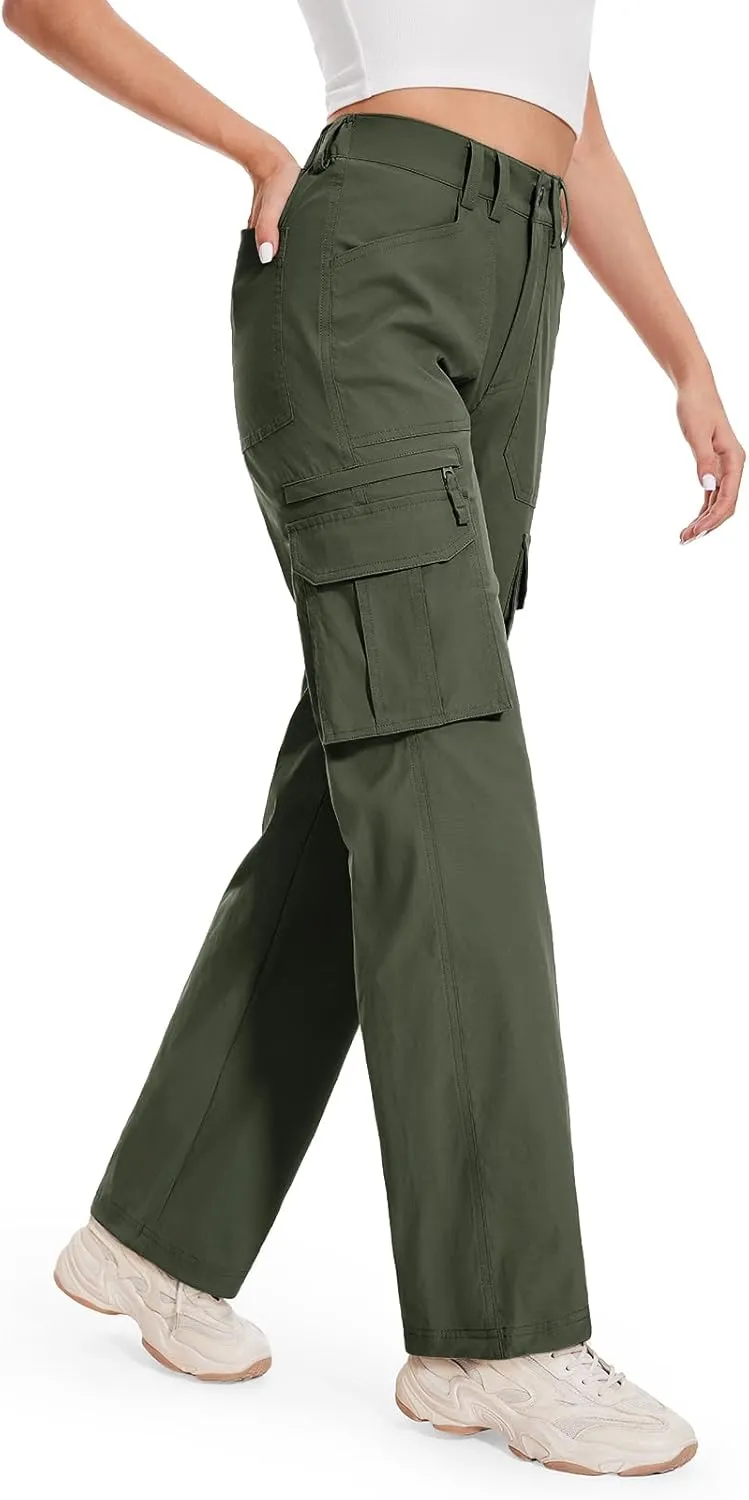 Moosehill Cargo Hiking Pants Women High Waisted Water Resistance Baggy Stretch Work Casual Travel Streetwear