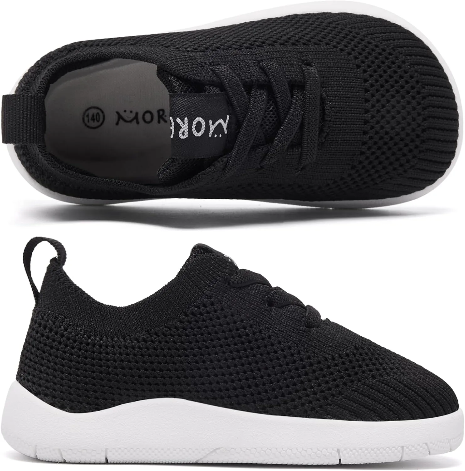 MORENDL Toddler Wide Toe Box Barefoot Shoes Baby First Walking Shoes Boys Girls Non-Slip Zero Drop Minimalist Sneakers