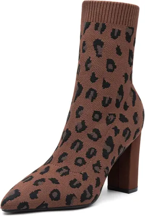 Mousse FIT Women’s Minimalist Pointed Toe Chunky Heeled Ankle Boots
