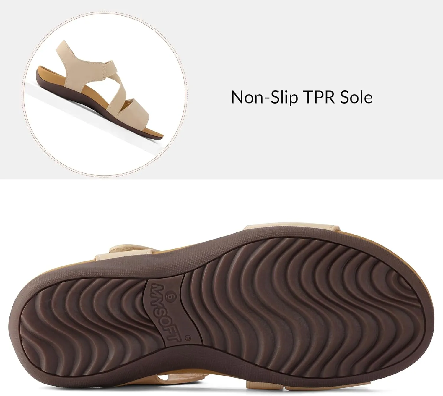mysoft Women's Arch Support Sandals Orthotic Comfortable Walking Sandals Lightweight Athletic Outdoor Hiking Shoes