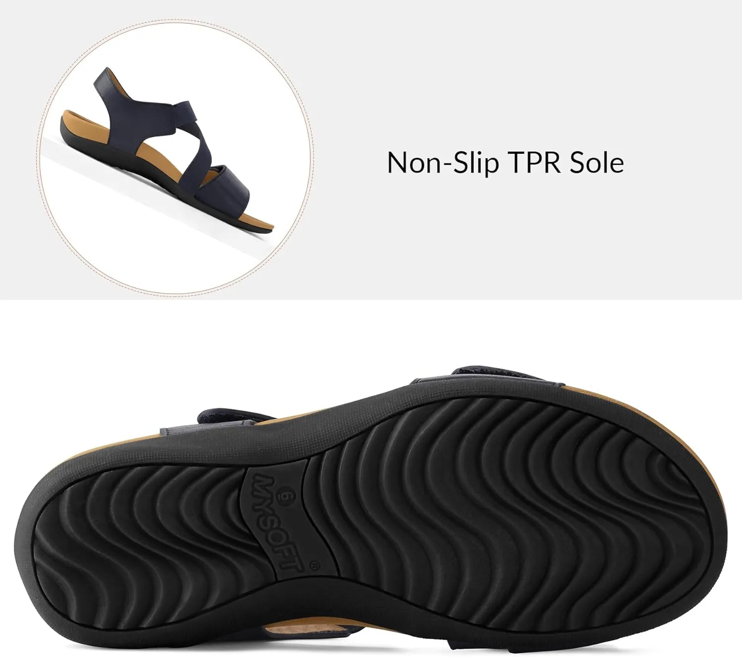 mysoft Women's Arch Support Sandals Orthotic Comfortable Walking Sandals Lightweight Athletic Outdoor Hiking Shoes