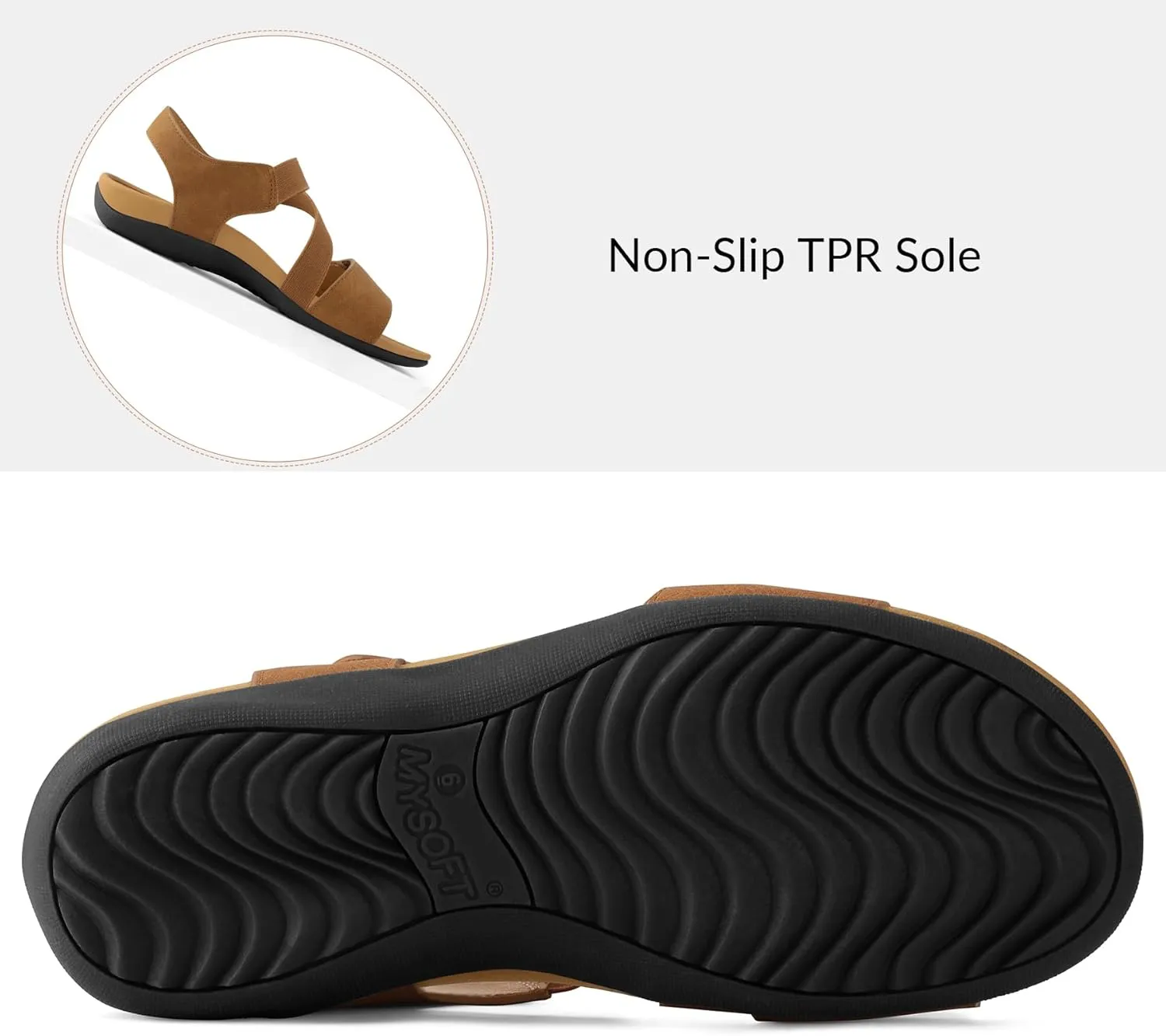 mysoft Women's Arch Support Sandals Orthotic Comfortable Walking Sandals Lightweight Athletic Outdoor Hiking Shoes