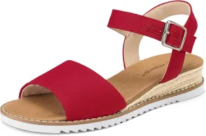 mysoft Women's Espadrilles Wedge Sandals Open Toe Ankle Strap Comfortable Casual Summer Walking Shoes