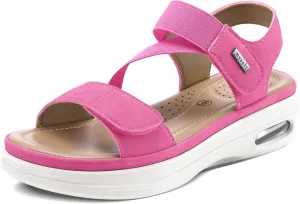 mysoft Women's Summer Walking Sandals Air Cushion Support Platform Ankle Strap Shoes Comfortable Casual Wedge Sandals
