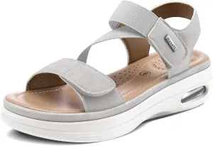 mysoft Women's Summer Walking Sandals Air Cushion Support Platform Ankle Strap Shoes Comfortable Casual Wedge Sandals
