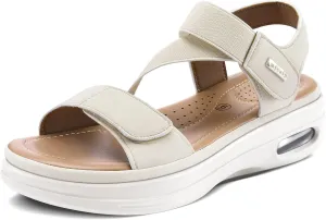 mysoft Women's Summer Walking Sandals Air Cushion Support Platform Ankle Strap Shoes Comfortable Casual Wedge Sandals