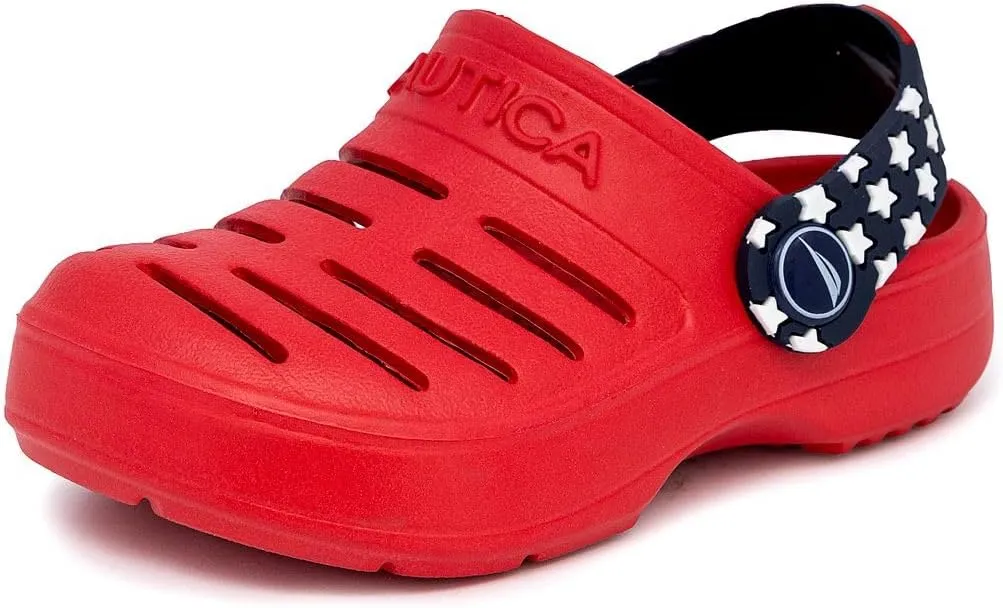 Nautica Kids Clog Sandals – Slip-On Lightweight Water Shoes with Adjustable Heel Strap – Comfortable EVA Slip-Resistant Clogs for Boys & Girls – Toddler & Youth Sizes