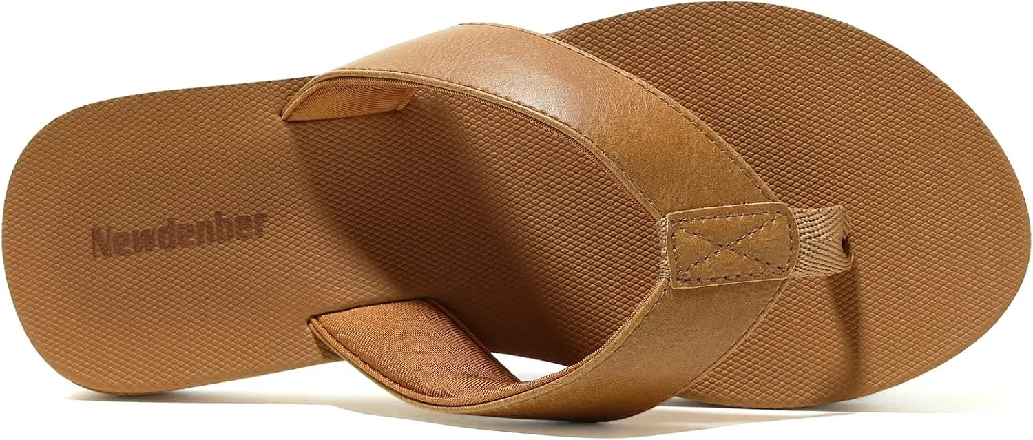NewDenBer Women's Comfortable Flip Flops Lightweight Arch Support Summer Thong Sandals