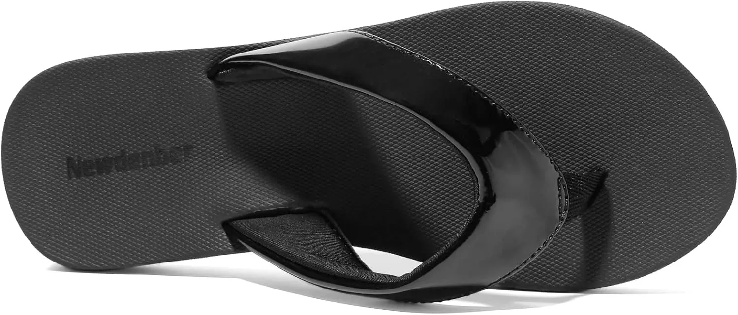 NewDenBer Women's Comfortable Flip Flops Lightweight Arch Support Summer Thong Sandals