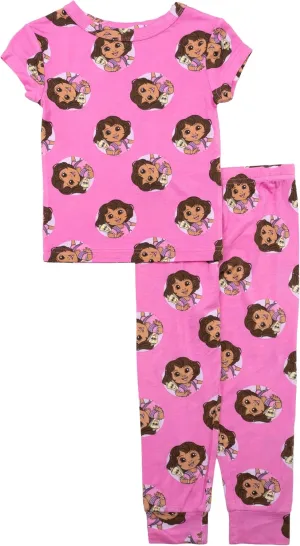 Nickelodeon Girls' 2-Piece Loose-fit Pajama Set, Soft & Cute for Kids