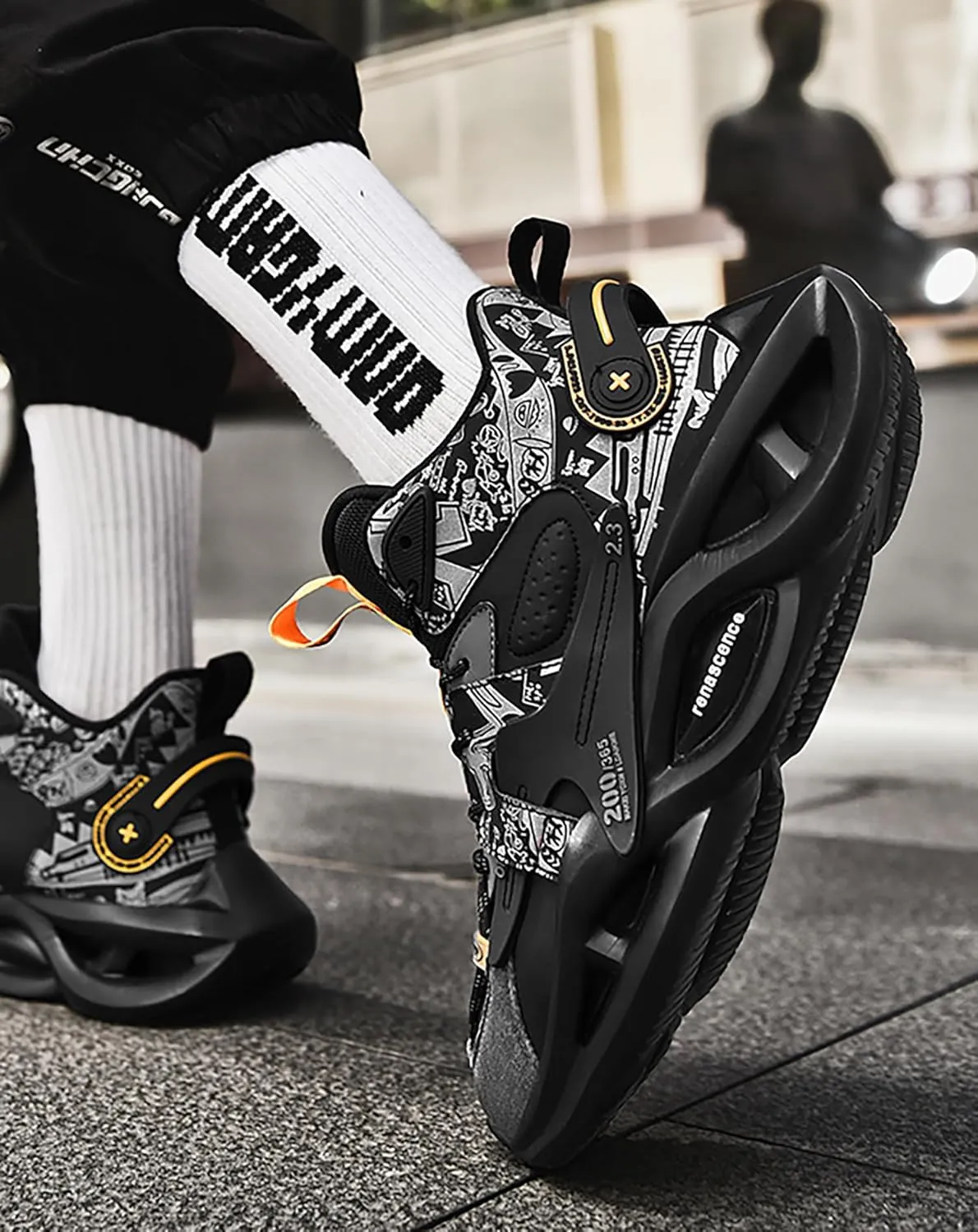 Niepce Inc Streetwear Fashion Men's Chunky Sneakers with Design