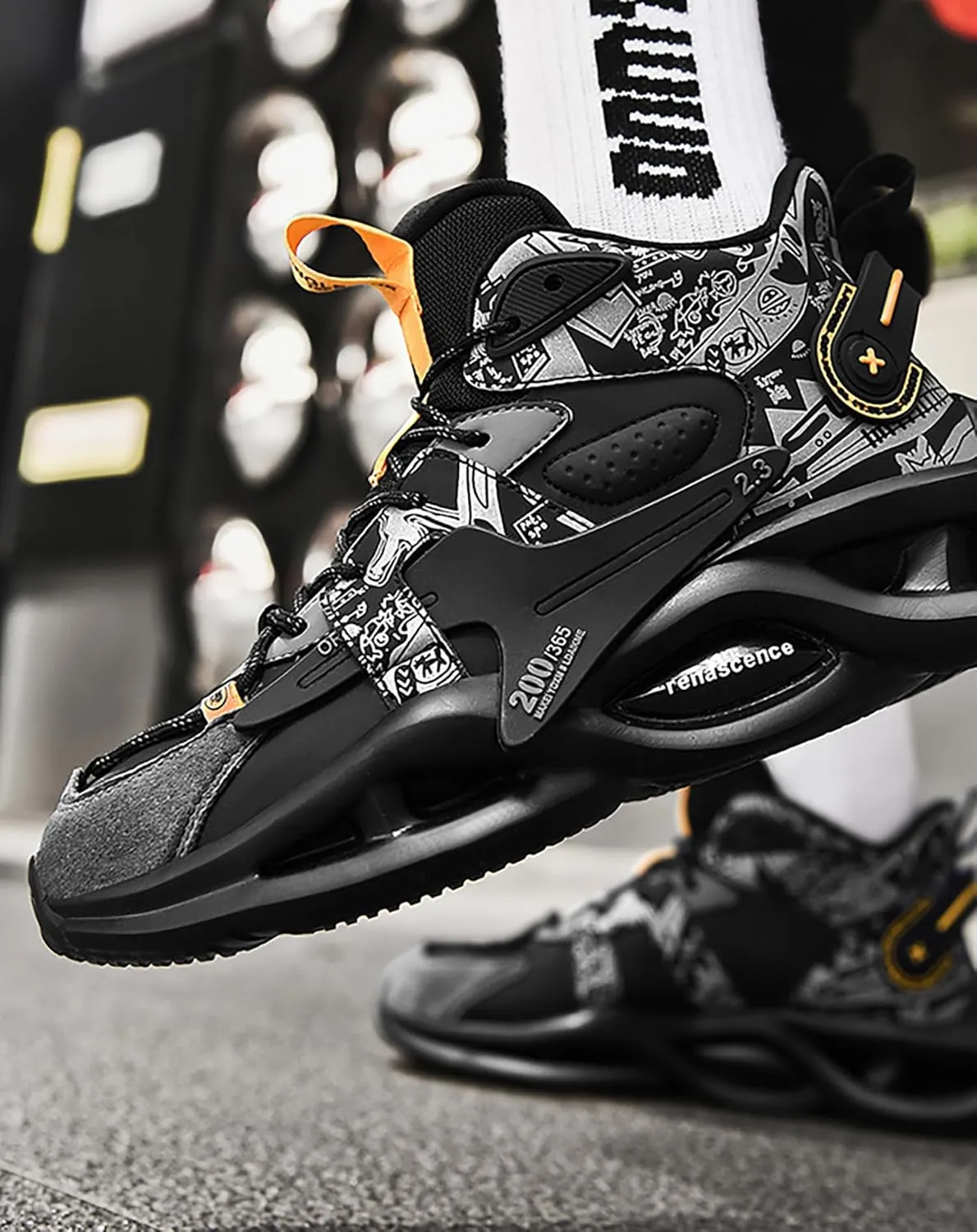 Niepce Inc Streetwear Fashion Men's Chunky Sneakers with Design