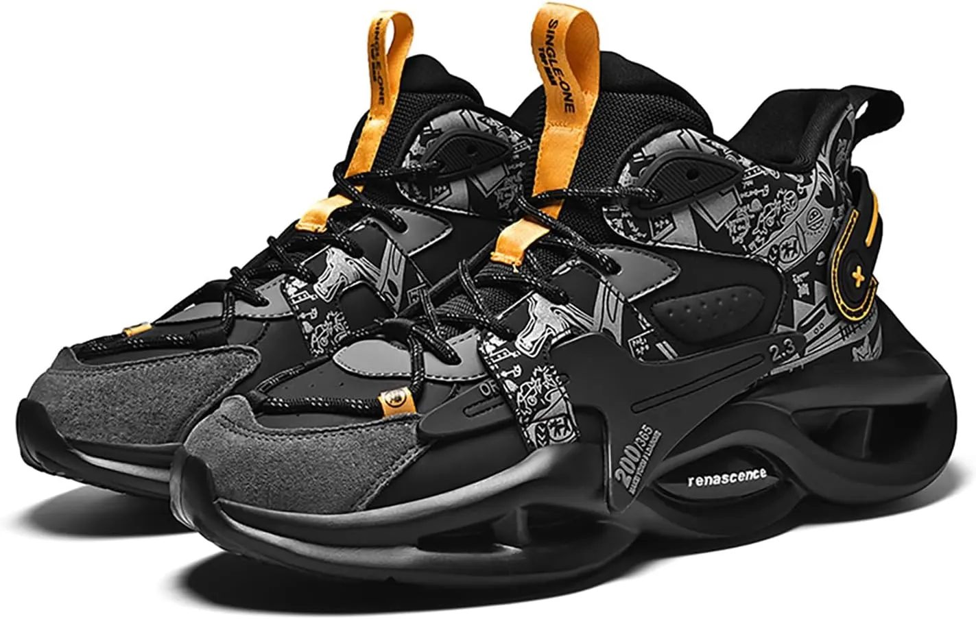 Niepce Inc Streetwear Fashion Men's Chunky Sneakers with Design