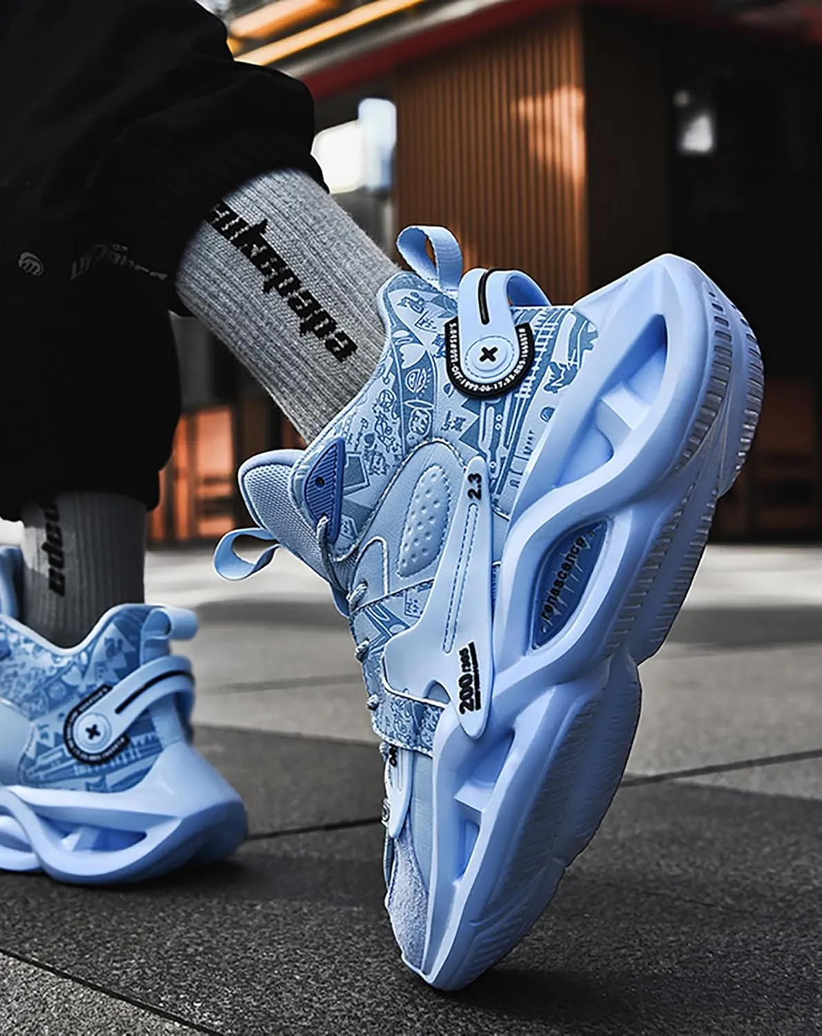 Niepce Inc Streetwear Fashion Men's Chunky Sneakers with Design