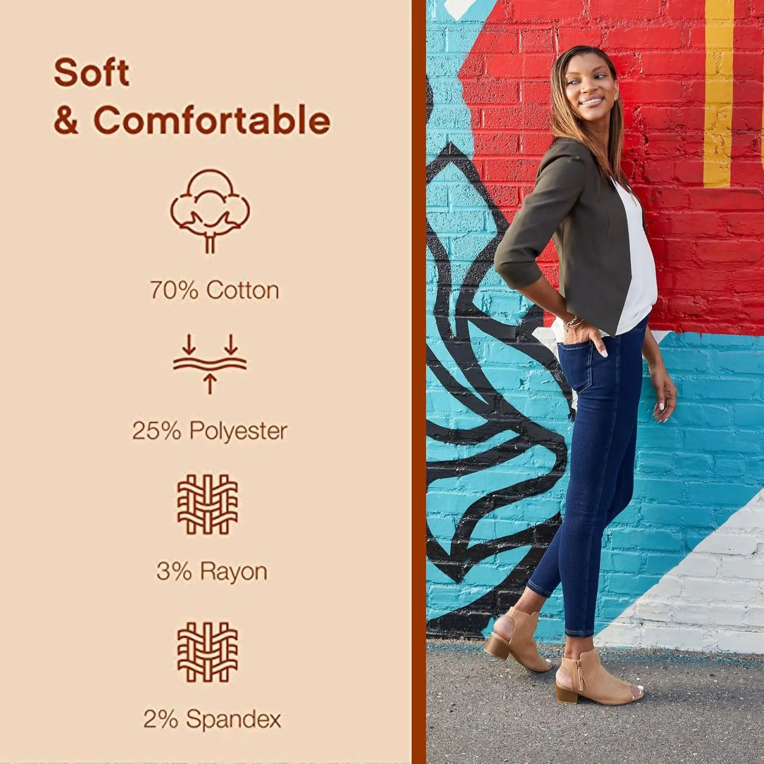 No Nonsense Women’s Classic Denim Leggings, Jeggings for Women with Real Back Pockets, High Waisted Stretch Jeans
