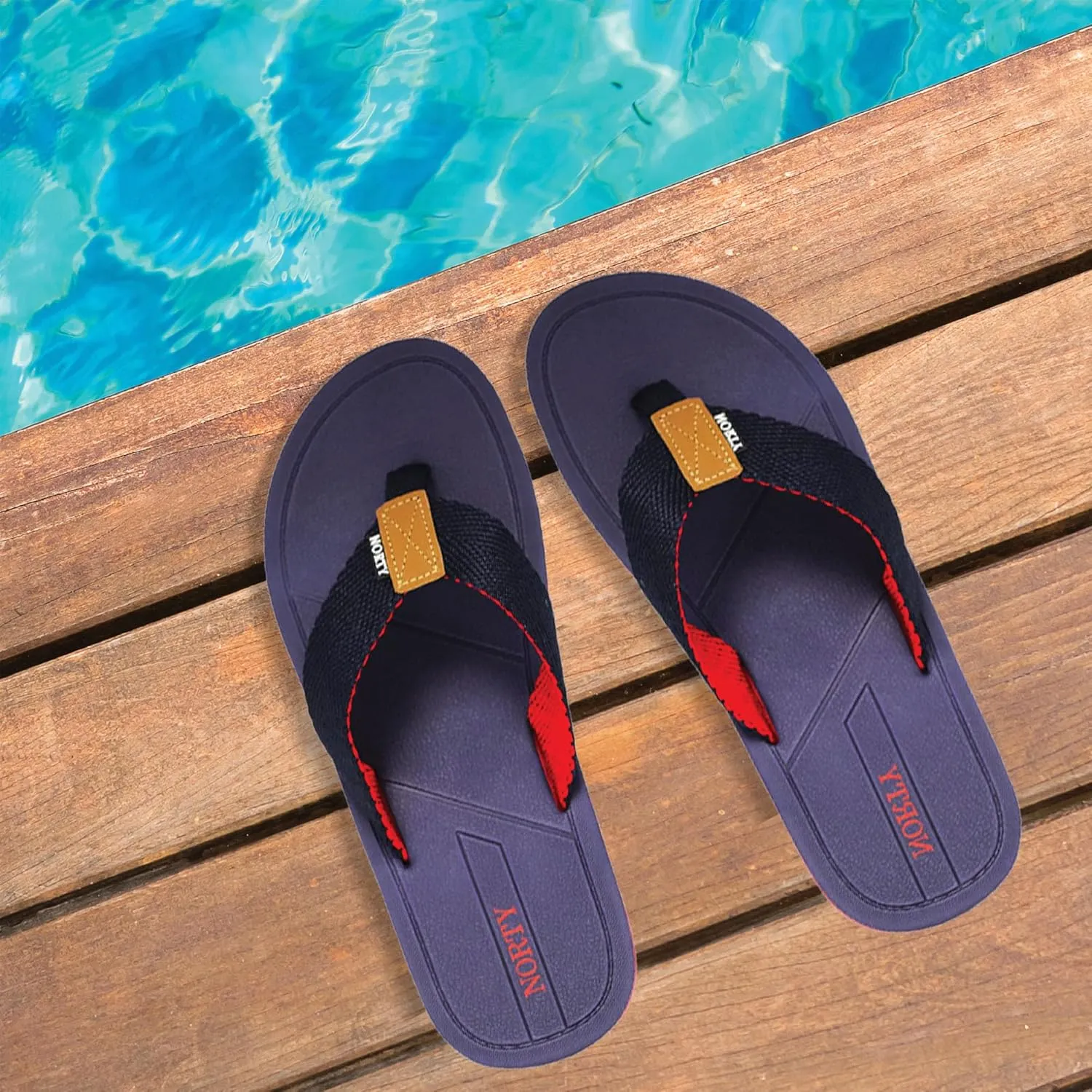 NORTY Men's Thong Sandals - Comfortable Flip Flops for Men - Perfect for Beach, Pool, and Casual Wear