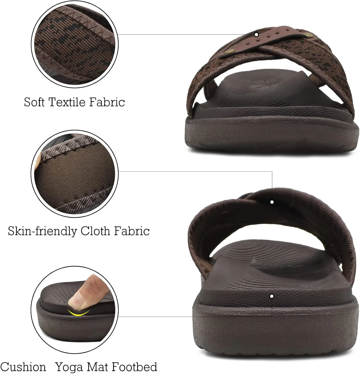ONCAI Mens Criss Cross Sandals,Arch Support Recovery Sport Slippers Slides with Plantar Fasciitis Orthotic Footbed