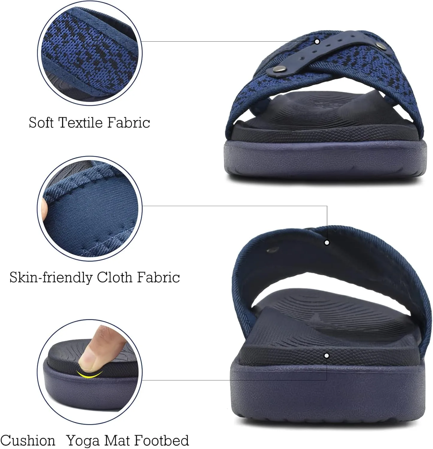 ONCAI Mens Criss Cross Sandals,Arch Support Recovery Sport Slippers Slides with Plantar Fasciitis Orthotic Footbed