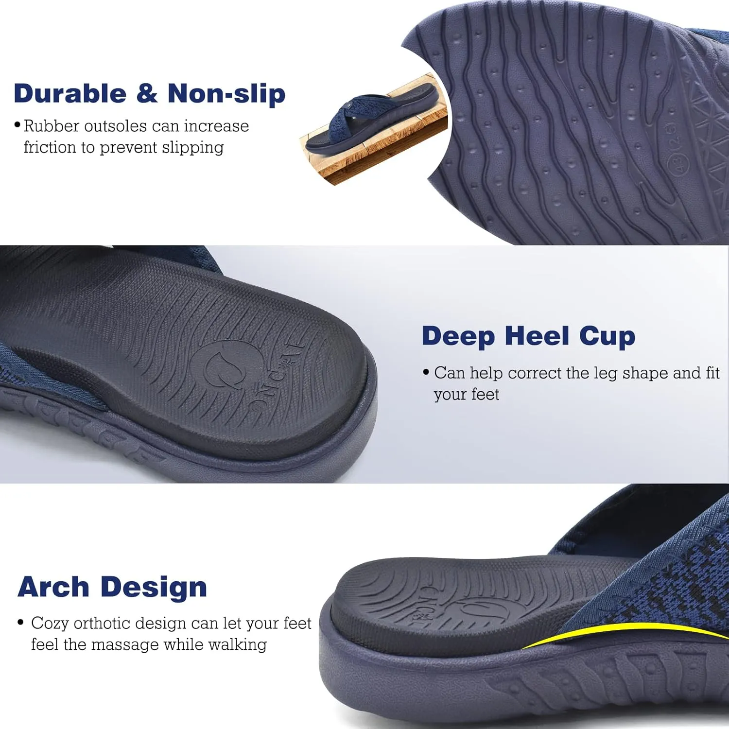 ONCAI Mens Criss Cross Sandals,Arch Support Recovery Sport Slippers Slides with Plantar Fasciitis Orthotic Footbed