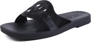 ONCAI Women's Flat Sandals Fashion Summer Dressy Sandals Casual Beach Flat Sandal For Woman Square Toe Comfortable Cushion Footbed Slip On Ladies Slides Women Size 6-11