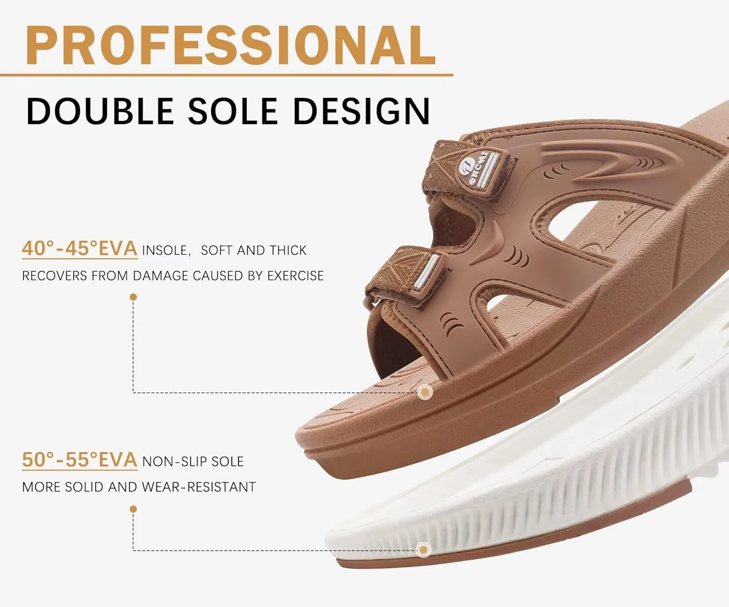 ONCAI Womens Orthotic Sandals Ladies Recovery Walking Slides Arch Support Plantar Fasciitis Comfort Orthopedic Soft Cushion Summer Adjustable Sandalias Size 6-12
